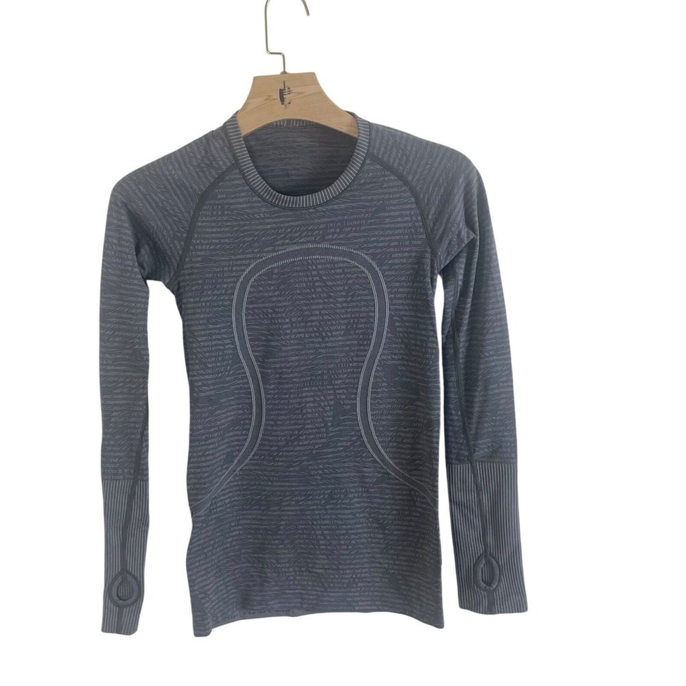 Lululemon Swiftly Tech Long Sleeve 2.0 Gray Space Dye Running Shirt Size 2